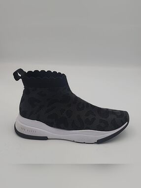 TED BAKER - LONDON Cheetah Print Knit Sock Boots/Hightop Sneakers, size 8